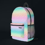 pastel colours mermaid design printed backpack<br><div class="desc">pastel mermaid pattern backpack</div>