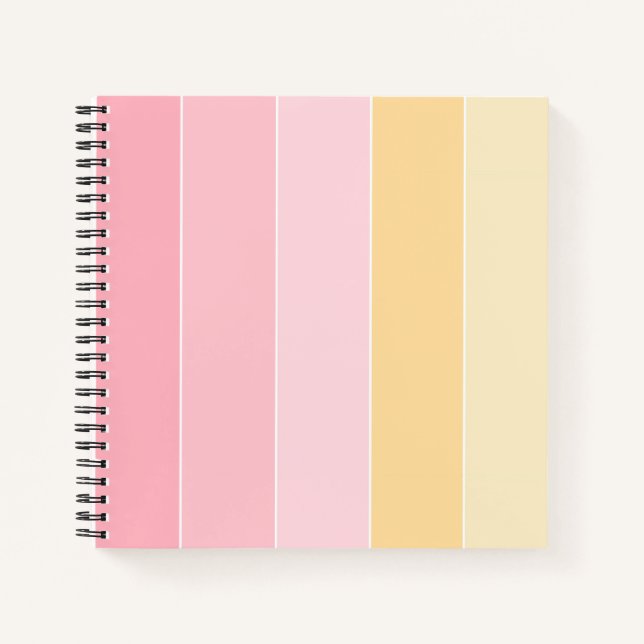 Pastel Colours Modern Template Trendy Pink Vanilla Notebook (Front)
