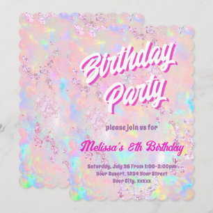 pastel colours opal girl Birthday Party Invitation