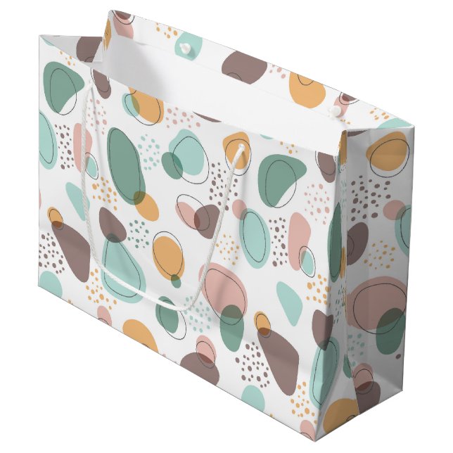 Pastel Colours Organic Shapes Seamless Pattern Large Gift Bag (Front Angled)