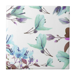 Pastel Colours Pale Blue Bougainvillea Flowers Tile