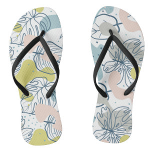 Pastel colours Palm leaves and organic shapes Jandals