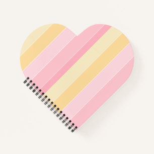 Pastel Colours Pink Vanilla Yellow White Striped Notebook