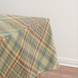 Pastel colours plaid pattern tablecloth