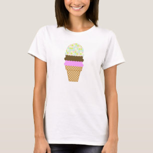 Pastel Colours, Polka Dot; Ice Cream Cone T-Shirt