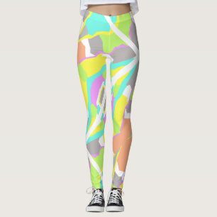 Pastel Colours Positive Vibes Abstract Leggings