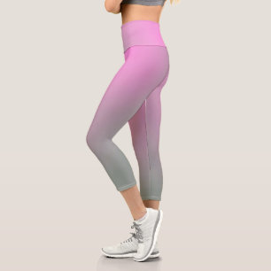 Pastel Colours Positive Vibes Pale Grey Pink Capri Leggings