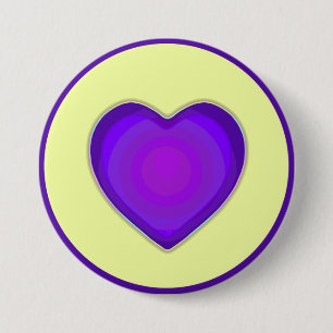 Pastel colours & purple hearts beating 7.5 cm round badge