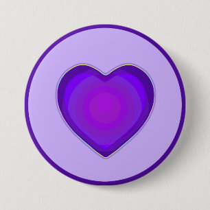 Pastel colours & purple hearts beating 7.5 cm round badge