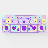 Pastel colours & purple hearts beating