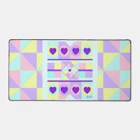 Pastel colours & purple hearts beating
