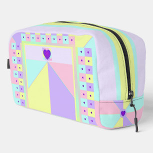 pastel colours & purple hearts beating dopp kit