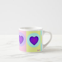 Pastel colours & purple hearts beating