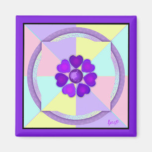 Pastel colours & purple hearts beating magnet