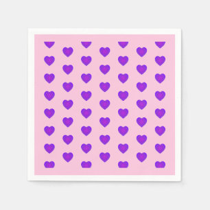 Pastel colours & purple hearts beating napkin