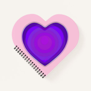 Pastel colours & purple hearts beating notebook