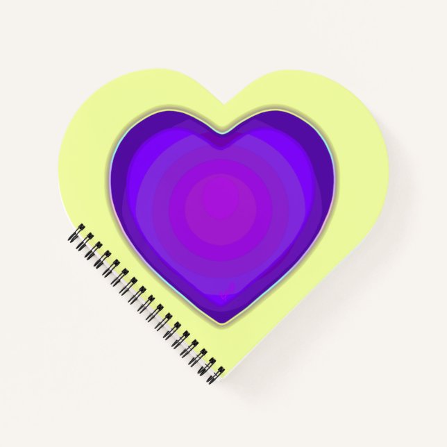 Pastel colours & purple hearts beating notebook (Front)