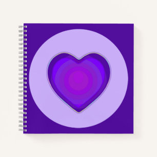Pastel colours & purple hearts beating notebook