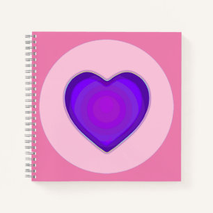 Pastel colours & purple hearts beating notebook