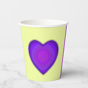 Pastel colours & purple hearts beating paper cups