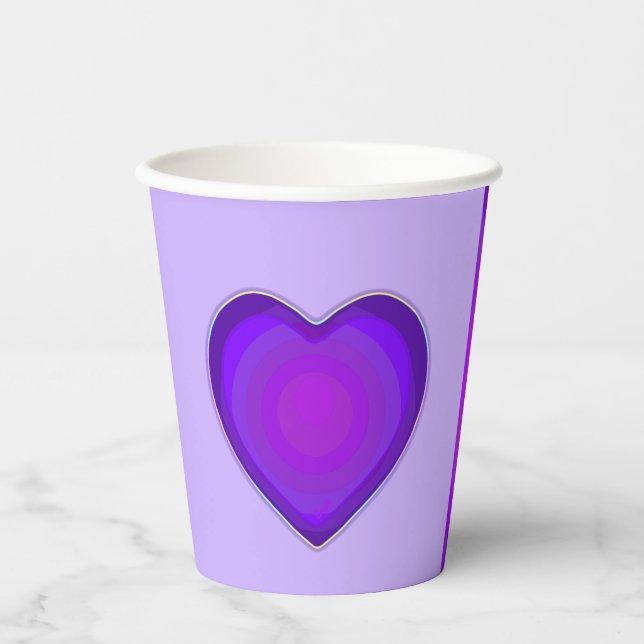 Pastel colours & purple hearts beating paper cups (Front)