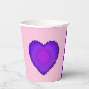 Pastel colours & purple hearts beating paper cups