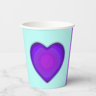 Pastel colours & purple hearts beating paper cups