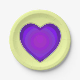 Pastel colours & purple hearts beating paper plate