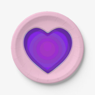 Pastel colours & purple hearts beating paper plate