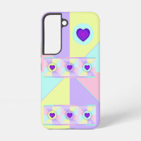 Pastel colours & purple hearts beating