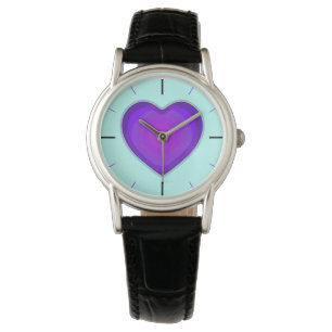 Pastel colours & purple hearts beating watch