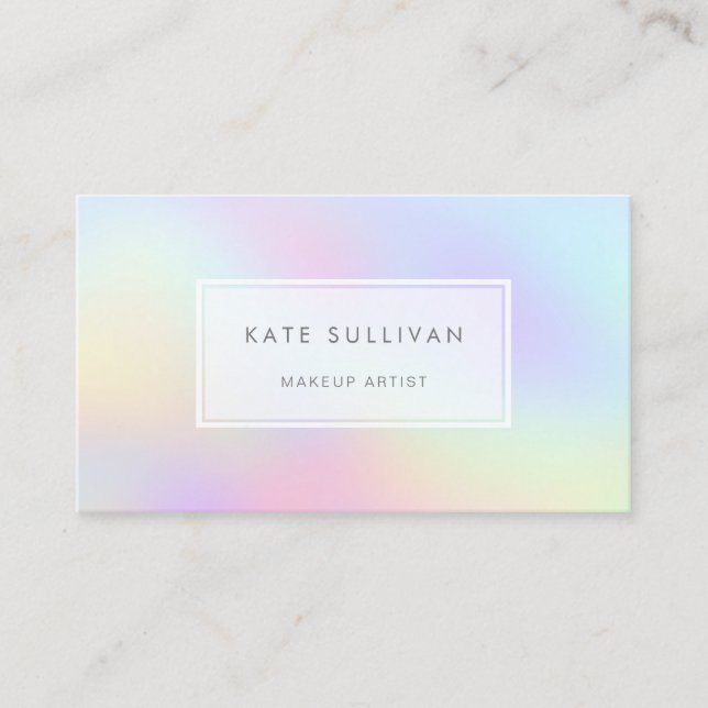 •pastel colours rainbow makeup artist business card (Front)