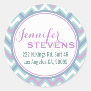 Pastel Colours Retro Chevron Pattern Classic Round Sticker