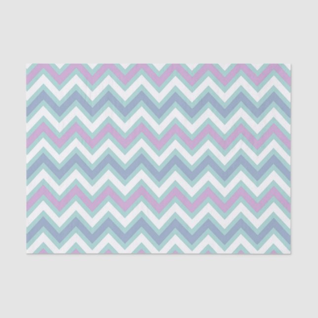 Pastel Colours Retro Chevron Pattern Tissue Paper (Front)
