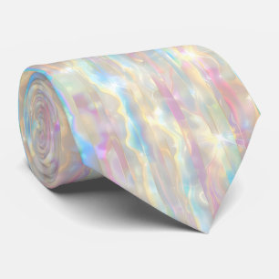 Pastel Colours Shimmering Iridescent Stripes Patte Tie