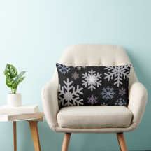 Pastel Colours Snowflakes on Black Background
