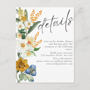 Pastel colours Spring Garden Wildflowers wedding Enclosure Card