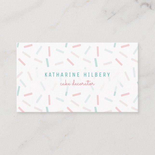 Pastel Colours Sprinkles White Business Card (Front)