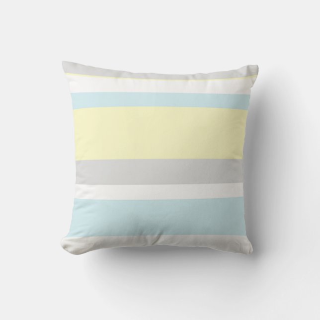 Pastel Colours Stripes Throw Pillow (Front)