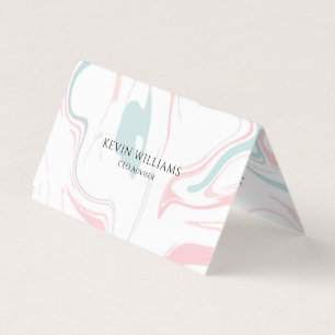 Pastel colours swirly marble business card