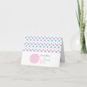 Pastel Colours Yarn Ball String Pattern Note Card