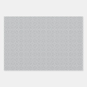 Pastel combination of Retro Gray, Mint, Geometric Wrapping Paper Sheet