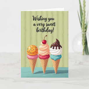Pastel Cone Birthday Card