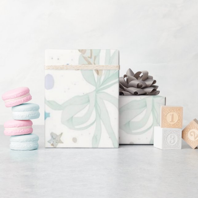 Pastel Confetti Baby Shower Pattern | Soft Pink Bl Wrapping Paper (Baby Shower)