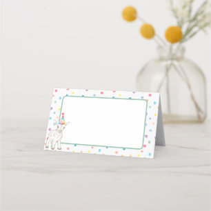 Pastel Confetti Birthday Blank Place Card