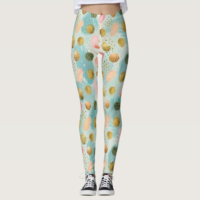 Pastel Confetti Glitter Abstract Pattern (2) Leggings (Front)