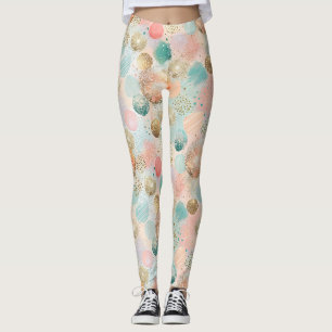 Pastel Confetti Glitter Abstract Pattern Leggings
