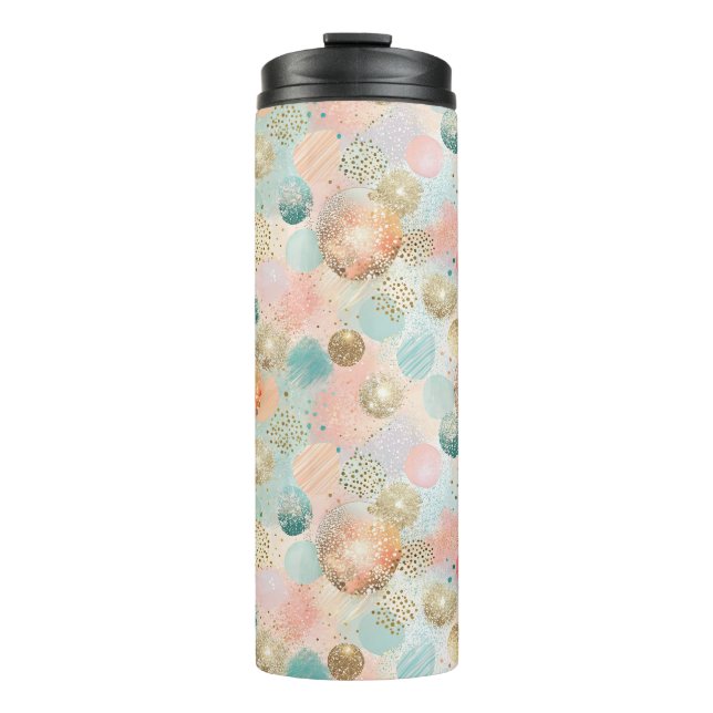 Pastel Confetti Glitter Abstract Pattern Thermal Tumbler (Front)