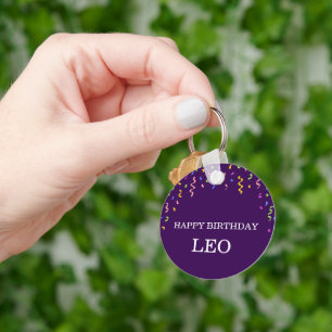 Pastel Confetti Happy Birthday Gift Key Ring