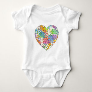 Pastel Confetti Hearts Baby Bodysuit